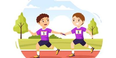 Jeu sportif entre petits et grands